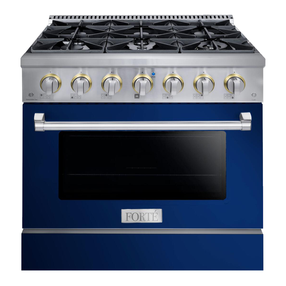 The Customizable 36” FORTÉ Freestanding Gas Range in Blue is Here