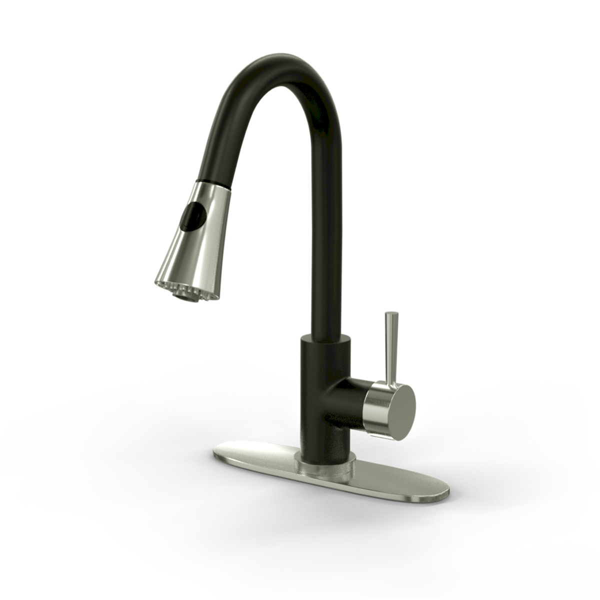 Premium Kitchen Faucet - Matte Black & Chrome