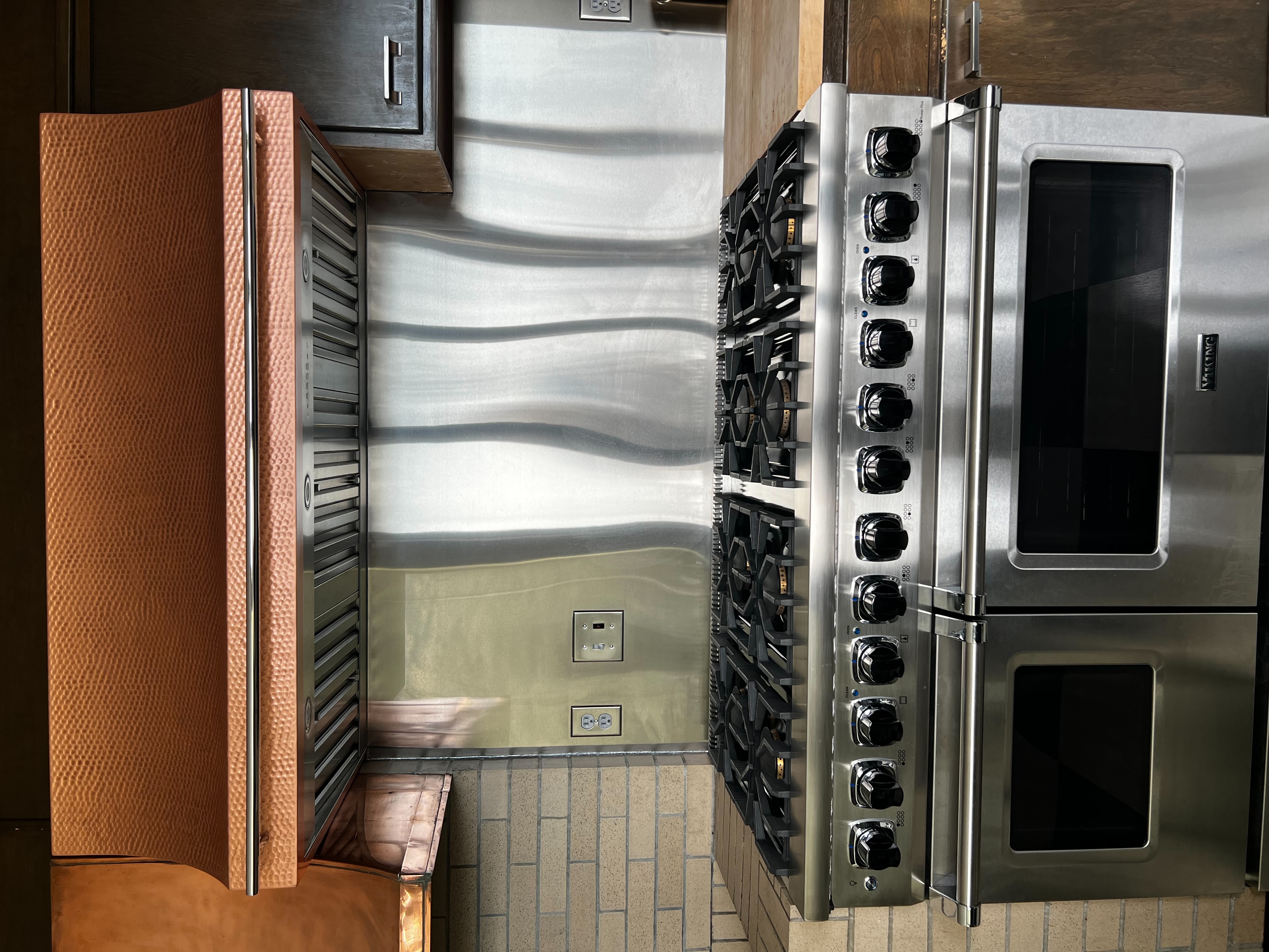 Range hood options,kitchen design idea,with coastal kitchen projects,warm brown kitchen cabinets, elegant stone kitchen countertops, sleek metal backsplash