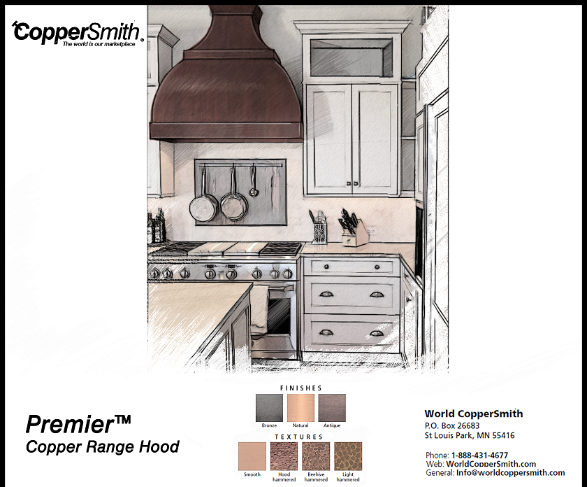 Smooth metal range hood